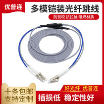 Upu connected armored optical fiber jumper multimode dual-core armored pigtail LC-SC to FC-ST indoor and outdoor anti-rat anti-pull Gigabit LAN optical cable 3 5 10 20m telecom class