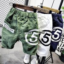 Boys summer cotton five-point pants summer 2021 new childrens shorts overalls baby 2-7 years old foreign-style pants