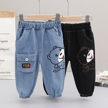 Childrens clothing boys jeans spring and autumn small childrens casual pants 2021 New Baby trousers