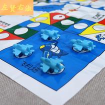 Flying chess portable paper box mini children Primary School students three-dimensional fun plane chess pieces chess puzzle toys