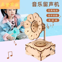 Childrens diy Ferris wheel music box piano assembly music box carousel Wooden handmade puzzle toy