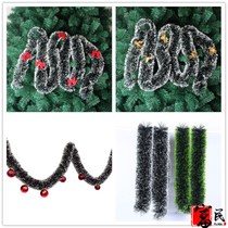 2 meters long dark green white edge Christmas snowflakes kindergarten shopping mall ceiling decoration Christmas color strips pull flowers