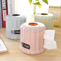 Desktop creative roll paper tube cylinder coffee table napkin storage box paper roll box living room toilet paper towel box