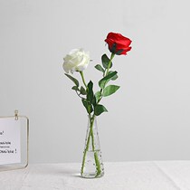 ins hipster silk flower fake flower living room Glass Vase ornaments ornaments dining table floral set flower set