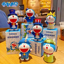 Genuine Doraemon around the world commemorative cartoon Tide play hand-held toy doll car decoration gift