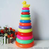 Seven colour laminated Leasing sleeves Rainbow Tower Small Duck collar Early teaching Puzzle Toys 5 9 13 Layers Cascade