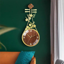 New Chinese style pipa wall clock living room Chinese style creative fashion Home Watch decorative art light luxury personality clock