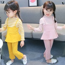  2019 new childrens clothing spring summer and autumn two-piece trend 0-1-3-4-5-year-old female baby suit Western clothes 2