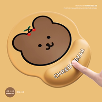 Cherry bear mouse pad wrist support girls silicone pad 3D chest E-sports cute ins wind small table pad Creative laptop game with wrist support cartoon Japanese anime couple
