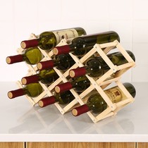 Modern simple red wine rack ornaments solid wood wine rack Nordic wine lattice household red wine display cabinet Wood