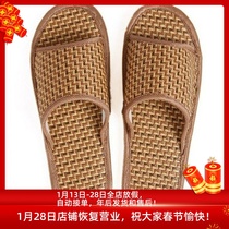 Summer bamboo weaving rattan grass weaving sandals stall home indoor and outdoor comfortable men and women couple models sandal slippers