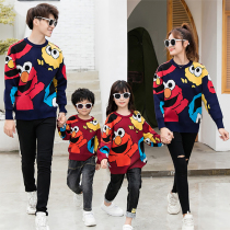 Different red sweater 2021 New Tide parent-child dress a family of three mother and son womens clothing fried Street high-end