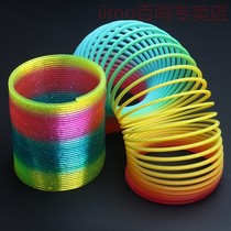Elastic stacked music toy pull ring childrens spring ring magic red circle rainbow ring performance magic colorful