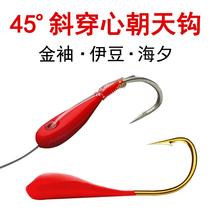 New bionic head-on-hook bulk gold sleeve fish hook Izu with barb fish hook traditional fishing sea ice hook inclined to wear
