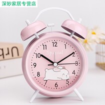 Night light integrated clock student alarm clock 2021 new desktop children Girl Princess minimalist alarm Big Sound