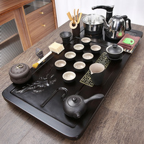 The whole set of kung fu big tea tray purple sand tea set home living room fully automatic electric tea stove integrated small tea table tea sea