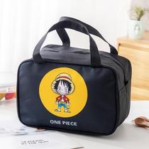 Primary school students aluminum foil insulation lunch box bag cartoon one piece Luffy male and female children office workers portable lunch bag tide