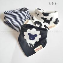 ins newborn saliva towel baby triangle towel baby double press buckle scarf round mouth full cotton 3 dress spring autumn