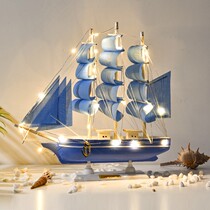 Smooth sailing craft decoration crafts simulation solid wood small wooden boat model office decoration gifts