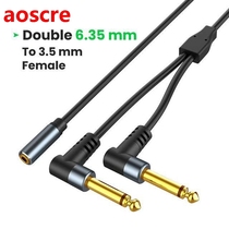 Dual 6 35Mm To 3 5Mm Adapter Audio Cable 6 5Mm 3 5 Jack Spli