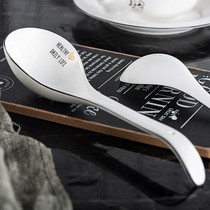 Creative Net Red big soup spoon household ceramic spoon extra long handle spoon large size spoon cute porcelain spoon soup noodle spoon