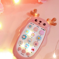 Toy mobile phone baby can bite children boy early education music phone Girl baby can bite charging simulation small