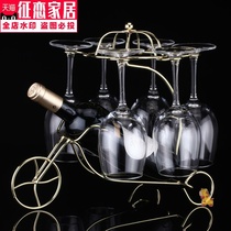 Red wine cup holder upside down wine rack household stainless steel creative tall cup holder wine cup holder European ornaments