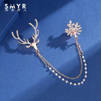 Brooch women high-end suit personality Christmas corsage shirt neckline exquisite niche coat pin tassel accessories