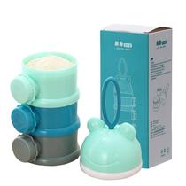 Color three-layer milk powder box childrens side-opening sub-package milk powder compartment sealed portable rotating milk powder box milk powder storage tank