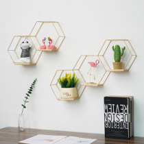 Nordic wall decorations ins home living room bedroom dining room wall pendant wall room hexagonal shelf