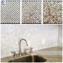 Fish scale brick Nordic fan-shaped shell mosaic background wall Bathroom tile Kitchen wall brick entrance bed and breakfast decoration