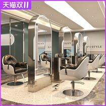 Barber shop mirror table hairdressing shop stainless steel hair cutting mirror fashion floor single-sided double-sided mirror hair salon dedicated