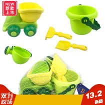 Summer childrens soft rubber beach toy digging sand water set baby house parent-child interactive beach bucket