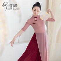 Ye Liuqing Dance Cheongsam Classical Dance Stretch Clothing Pearl Buckle Fairy Chinese Wind Yarn Clothes Dance Practice Clothing