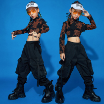 Childrens jazz dance costumes girls show tide suits hip-hop Chinese style navel show clothes girls street dance suits
