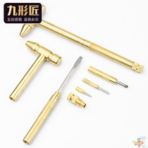 Archaeological Excavation Tools Gem Dinosaur Excavation Childrens Toys Small Wood Hammer Metal Hammer Copper Plated