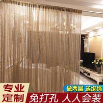 European-style finished encrypted bold silver wire curtain porch decoration bedroom door curtain hanging curtain partition window curtain