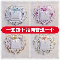 Switch applique wall sticking lace cloth art protective sleeves Home Double open triple open switch sleeve Christmas minimalist Socket Decoration