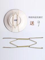 New decoration hanging disc hook invisible metal spring hook w type hook wall decorated ceramic disc for matching without