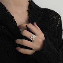 S925 silver geometric irregular ring female retro Korean version of temperament fashion bump opening finger ring food ring