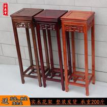  Solid wood flower stand Living room Chinese antique furniture multi-layer floor-to-ceiling imitation mahogany flower stand square flower bonsai shelf
