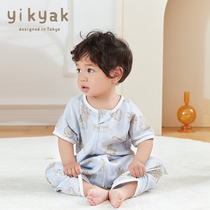yikyak infant sleeping bag double short sleeve newborn baby baby Summer anti-kick by