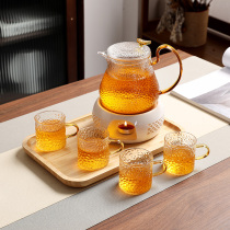 Romantic restaurant afternoon tea candle boiling tea stove flower teapot fruit plate glass fruit teapot set flower herb tea set