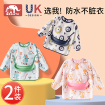 Hood womens baby dining enclosure waterproof and anti-dirty baby boy long sleeve meal pocket baby protective silicone pocket anti-wear