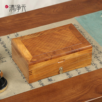 Small leaf golden silk Nan jewelry box parts tenon and Tenon craft household solid wood jewelry box storage box hand jewelry jewelry box