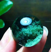 Vision Crystal natural green ghost rabbit hair Crystal treasure treasure string single bead pendant custom