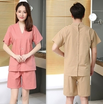 Front and rear back cardigan buckle sweat steaming clothes for men and women massage moxibustion clothes fire therapy oil cupping acupuncture beauty salon clothes