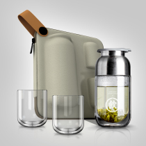 Drink mountain set new product (a casual bottle) portable double insulation glass travel tea set set fast guest Cup