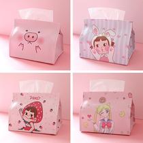 Pumping paper bag net red cute cartoon desktop tissue box girl soft sister home car bag paper towel