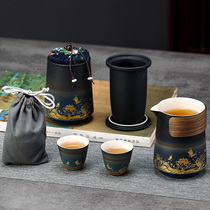 Portable travel tea set Portable bag portable outdoor tea pot Quick cup one pot two three four cups customized